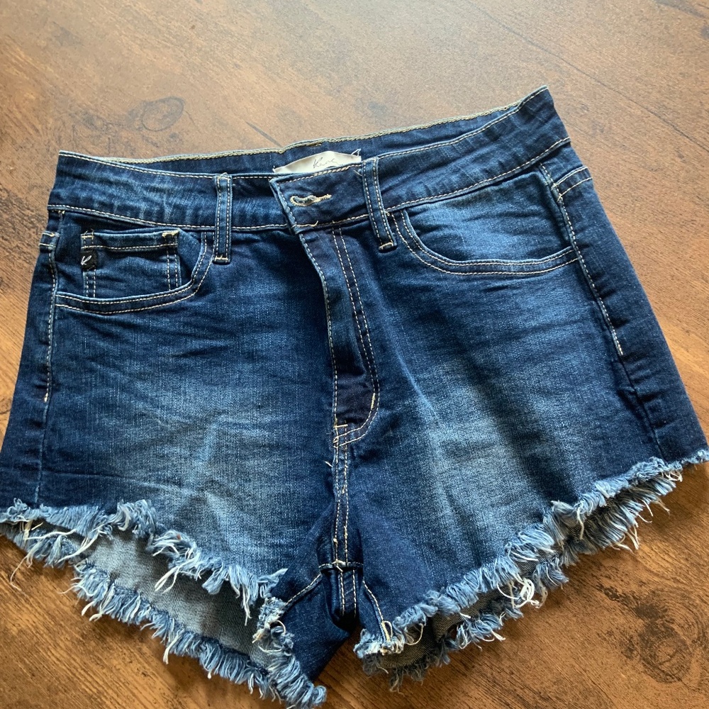 KanCan Dark Rinsed Denim Shorts
